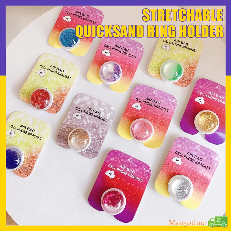 

【Fast Ship】3D Quicksand Phone Grip Griptok Cute Liquid Glitter Phone Ring Holder Stand Adjustable Bracket