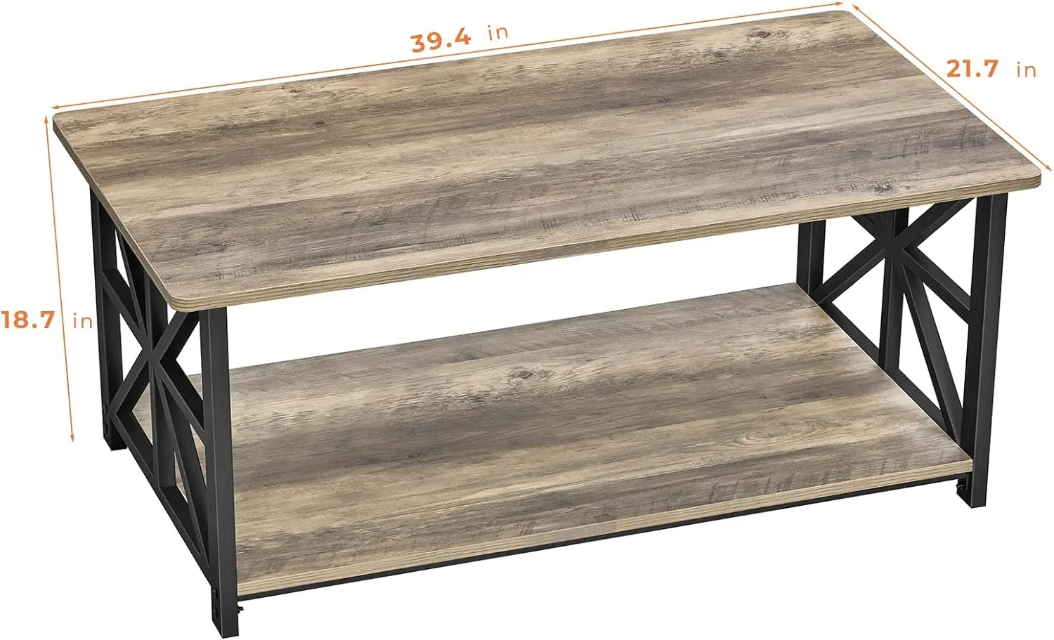 Greenforest Salontafel Voor Woonkamer Met Ronde Hoeken Boerderijstijl Middentafel Met Opbergplank 39 Inch Ruimte