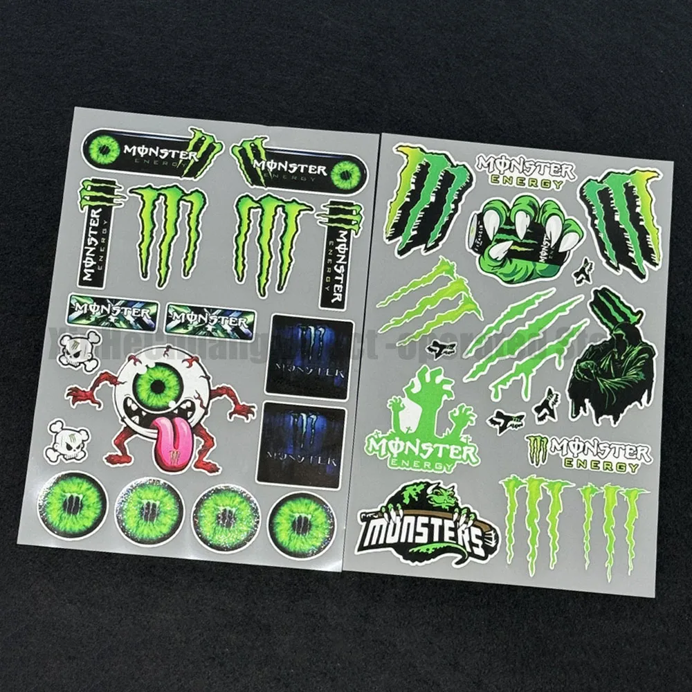 New Reflective Monster Energy Stickers Racing Sponsor Motorcycle Car Body Modification Scooter Helmet Decals Waterproof Sunproof