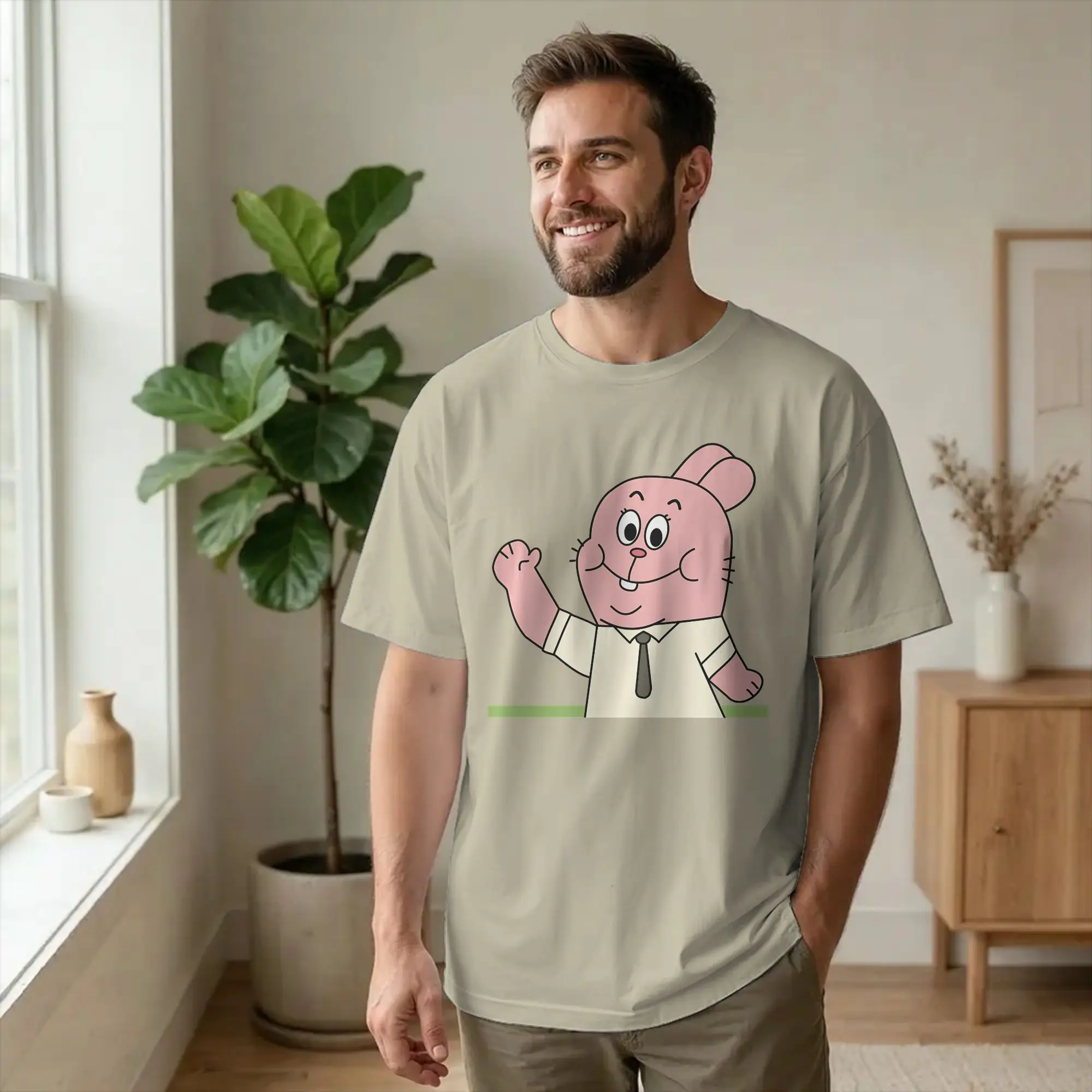 Hello Richard Watterson! Gumballs  T-Shirt Awesome 100% Cotton Tee Shirt Round Neck Short Sleeve T Shirt Plus Size Clothing