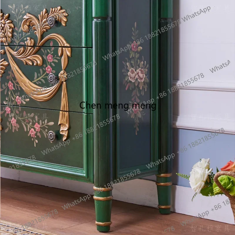 F150 Golden emerald entrance light luxury entrance cabinet living room partition solid wood dining side bedroom chest of drawers