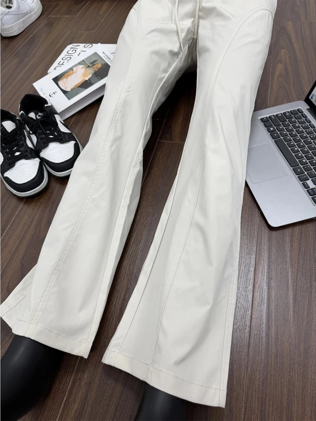 

Ice Silk Men's Slim Fit Long Pants Summer Thin Sle Bell Bot Qui Dry Casual Trousers Diagonal Cut Youth Active Sle