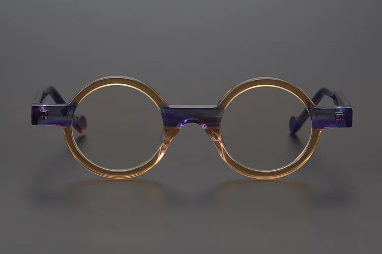 55104 Runde Acetat Brillen Rahmen Männer Myopie Brillen Frauen Optische Gläser Steampunk Brillen – Detail 15