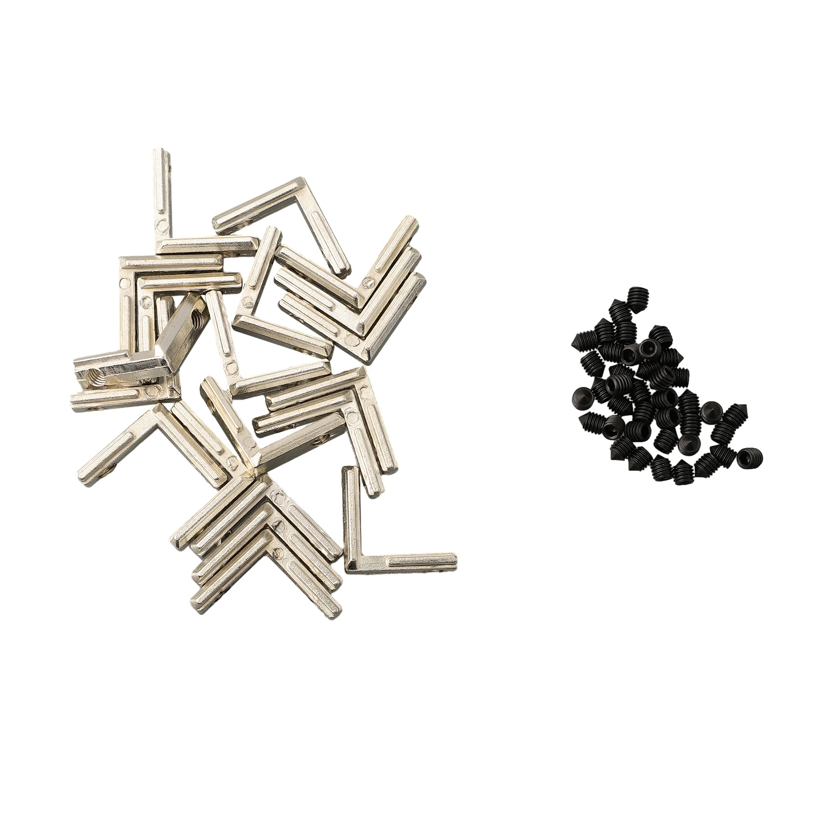 Pack of 20 T Slot L Shaped Connectors for Reinforcing Corners in EU 2020 Aluminum Profiles with Rust Resistant Coating