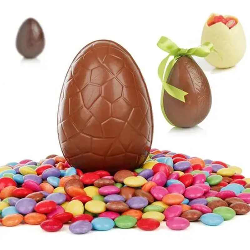 3Pcs/set Chocolate Mold 3D Easter Egg Shape Polycarbonate Chocolate Bonbons Candy Confectionery Baking Pastry Tools