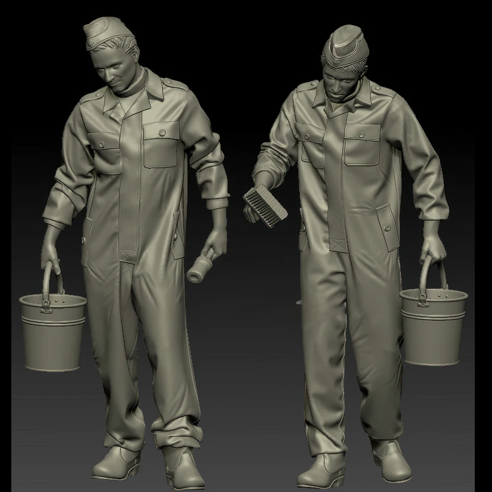 Model Kit Paint Set - ทหาร 1/35 ที่ถือถังสี 2 ชุด โมเดลทหารเรซิ่น