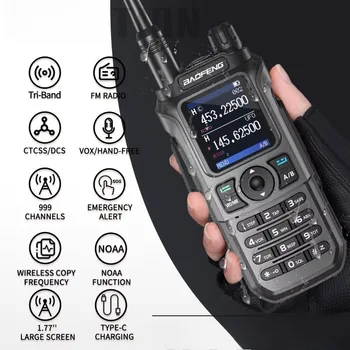 UV-21 Pro V2 Frequenza di copia wireless Mutli Band Potente impermeabile a lungo raggio UV-5R a lungo raggio Tipo-C Radioamatore bidirezionale