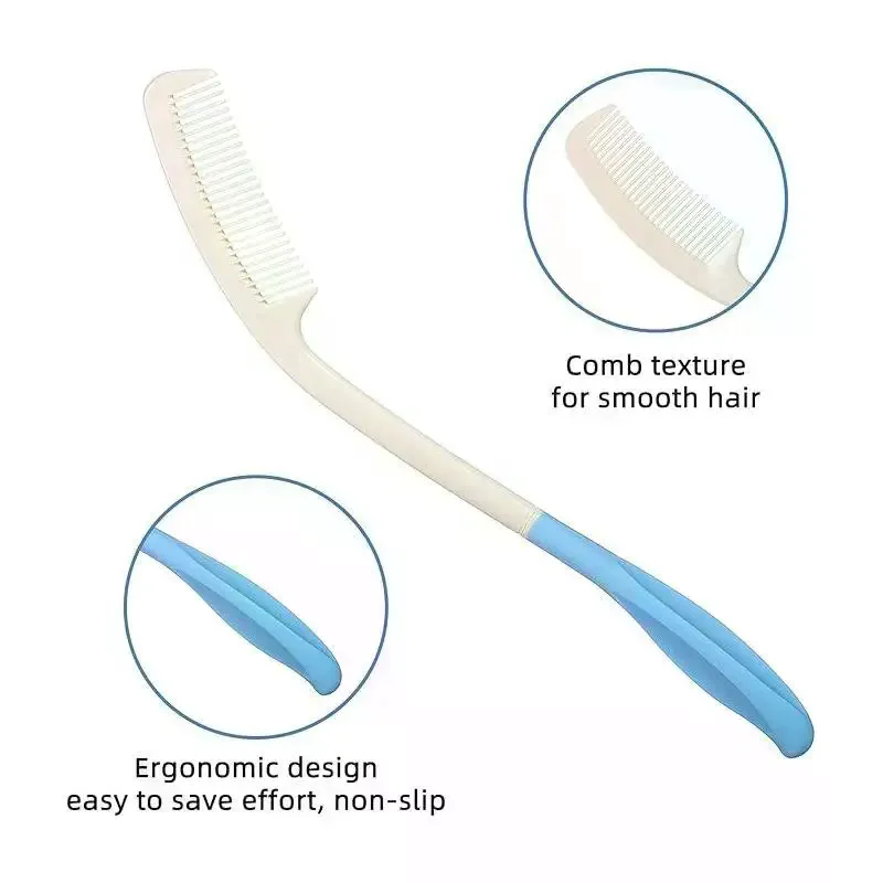 Creative Portable Practical Long Handle Hair Brush Comb Set Finishing Combs Hair To Hand-Disabled Inconvenient Styling Tool