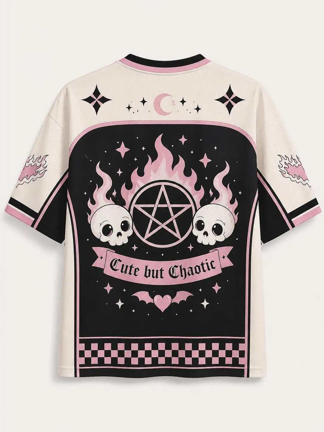 2026 Summer Fashion New Gothic Hell Bat Cat 3D Printing Outdoor Fitness Sports Hip Hop Street Style V-neck T-shirt Large