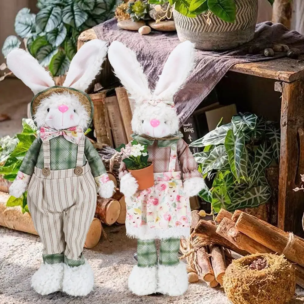

Funny Large Easter Bunny Doll Cute Standing Rabbit Doll Ornaments Cartoon Long Leg Merry Easter Decoration Party Favors