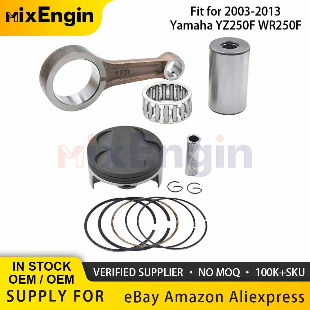 Motorcycle Engine Parts Connecting Rod & Piston Rings Kit For 2003-2013 Yamaha YZ250F WR250F OEM 17D-11651-90 WR 250F YZ 250 F