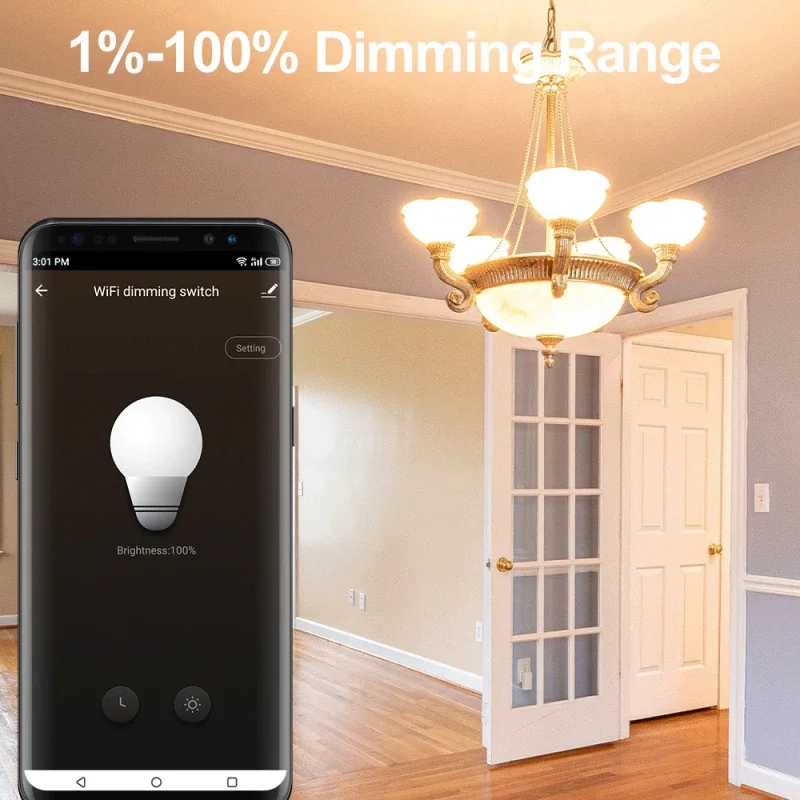 Tuya-Mini variateur intelligent WiFi LED, interrupteur d'éclairage, application SmartLife, télécommande, applique murale marche et arrêt, Alexa Home, 220V