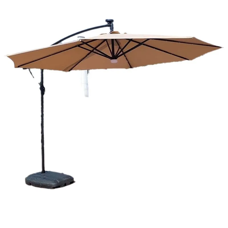

Outdoor solar parasol with lamp, courtyard, garden, terrace, stall, leisure home, outdoor, banana umbrella