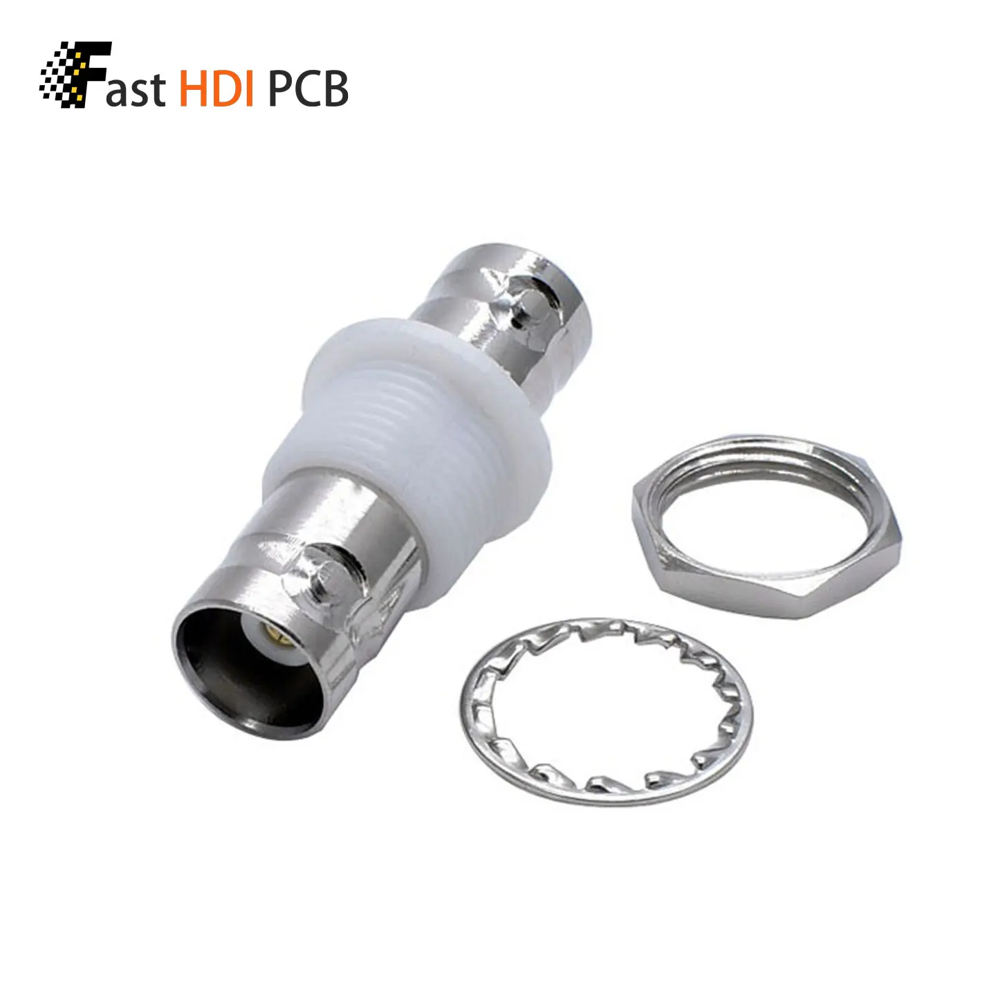BNC Female to Female Adapter, BNC-KKY Insulated Barrel Coupler, 50 Ohm BNC Jack to Jack Coaxial Connector with White Dielectric