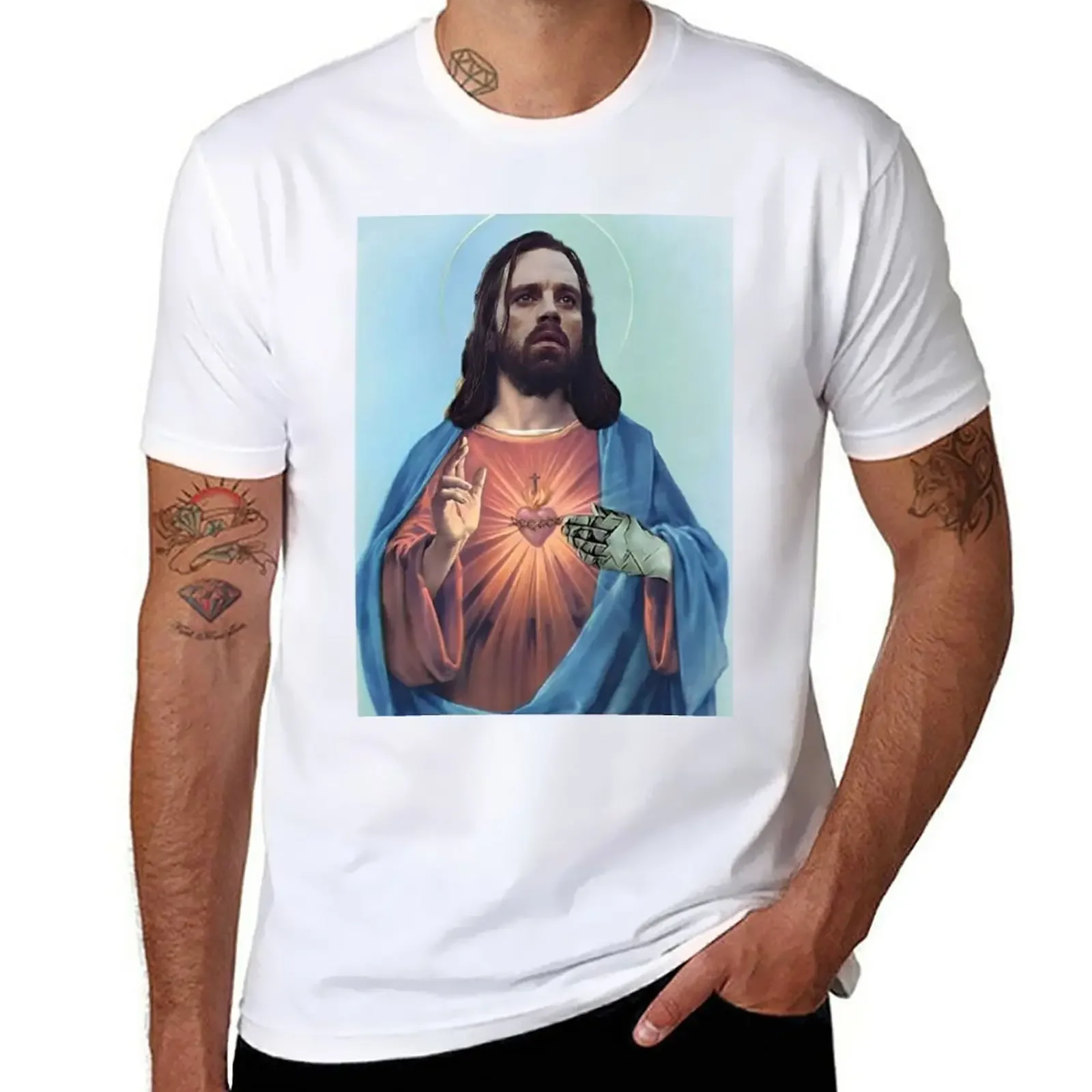 New jesus bucky barnes T-Shirt graphic t shirts graphic t shirt mens white t shirts