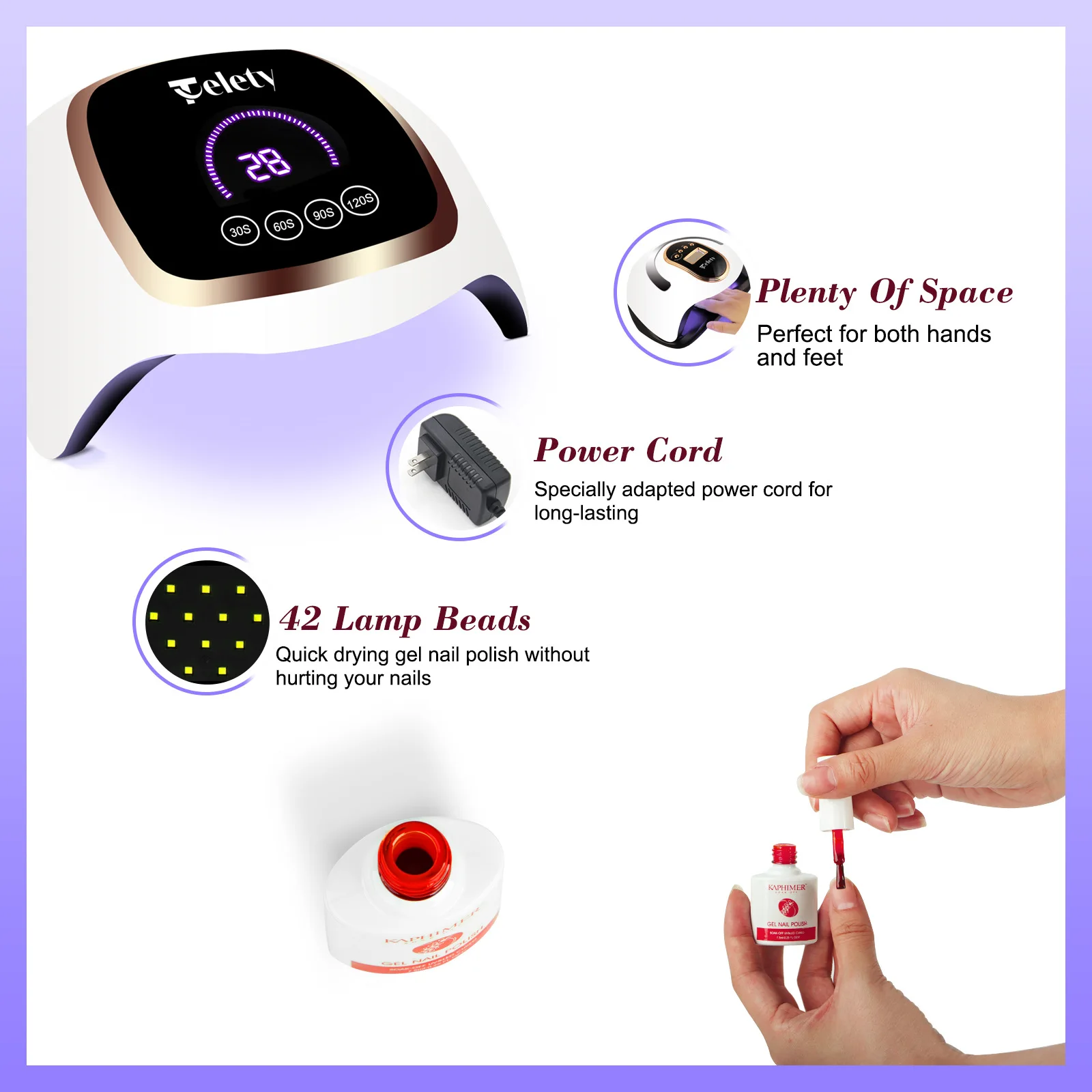 Hot selling nagellamp, sneldrogende nagelmachine, LED-fototherapielamp, UV-nagelbaklamp, UV-lamp