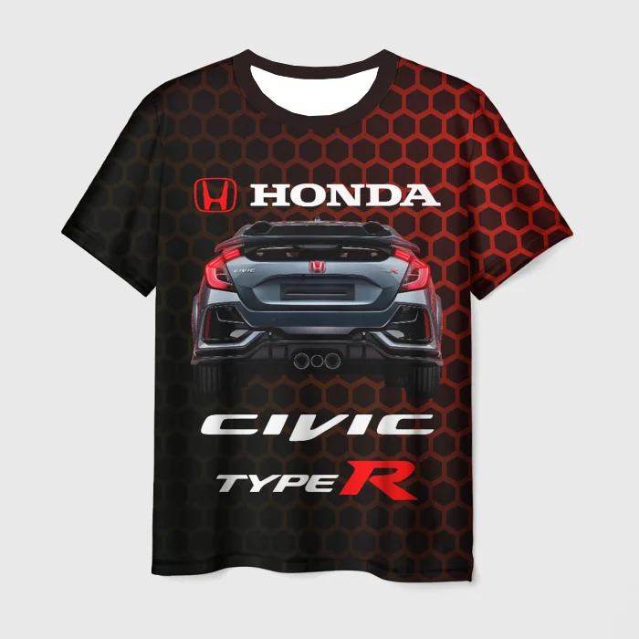 

Motorcycle Riding Car pattern Quick Drying Breathable Short Sleeve Sport For Men And Women Honda Riding Casual T-shirt Tops