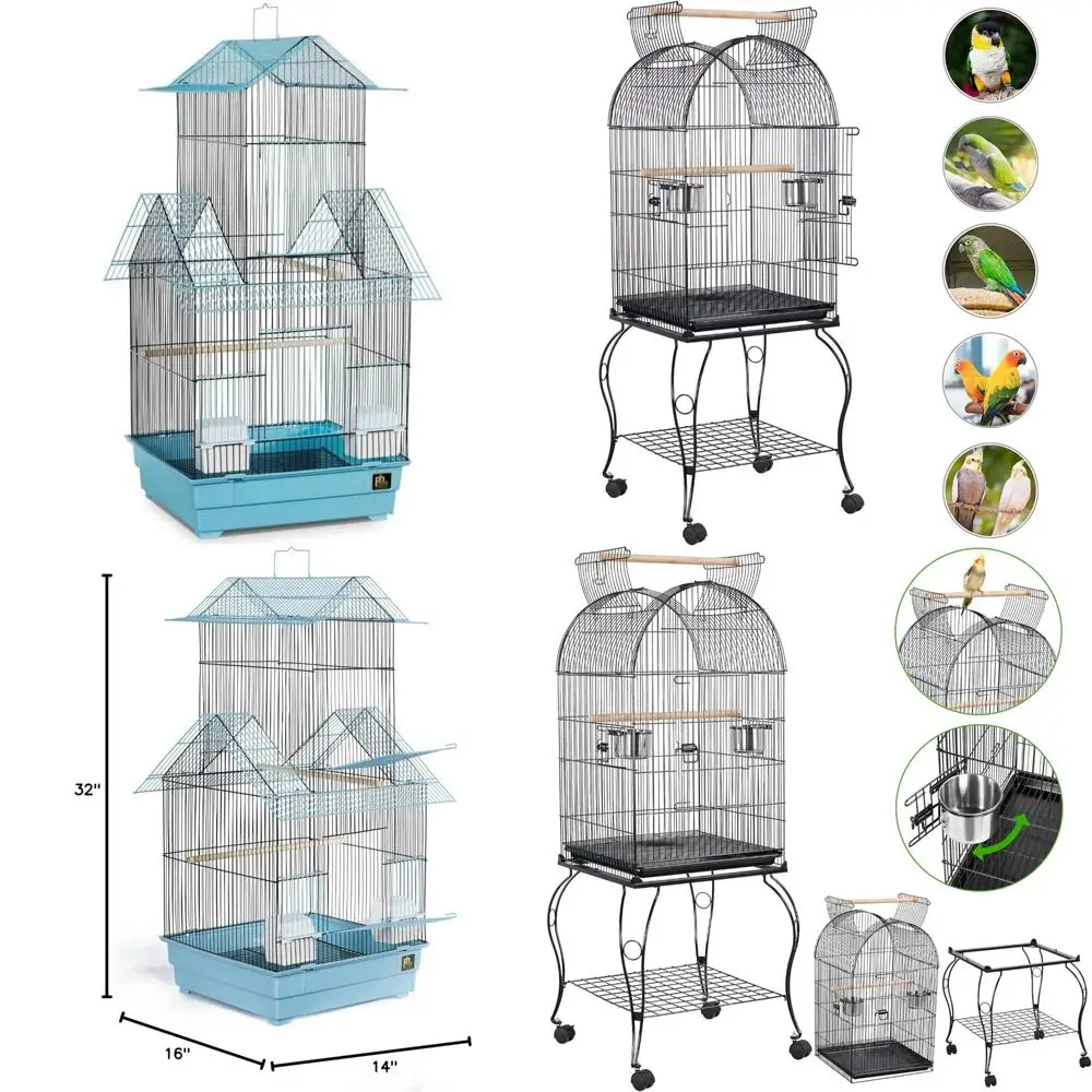Hendryx Beijing Bird Cage in Blue and Black, Half Size, Model SP41730-1