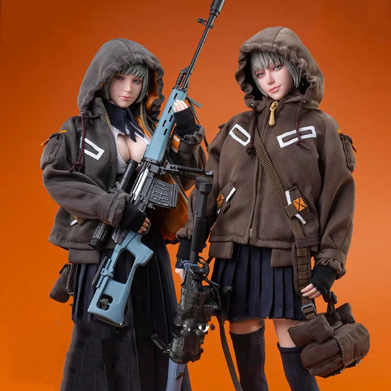 I8Toys 1/6 Female Soldier Coat Serene Hound Military Special Agent Tactical Jacket Multi Pocket Jacket For 12