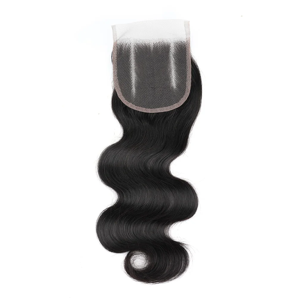 Body Wave 13x4 rambut manusia Brasil Frontal renda transparan 4x4 penutup renda telah diputihkan penutup rambut manusia asli