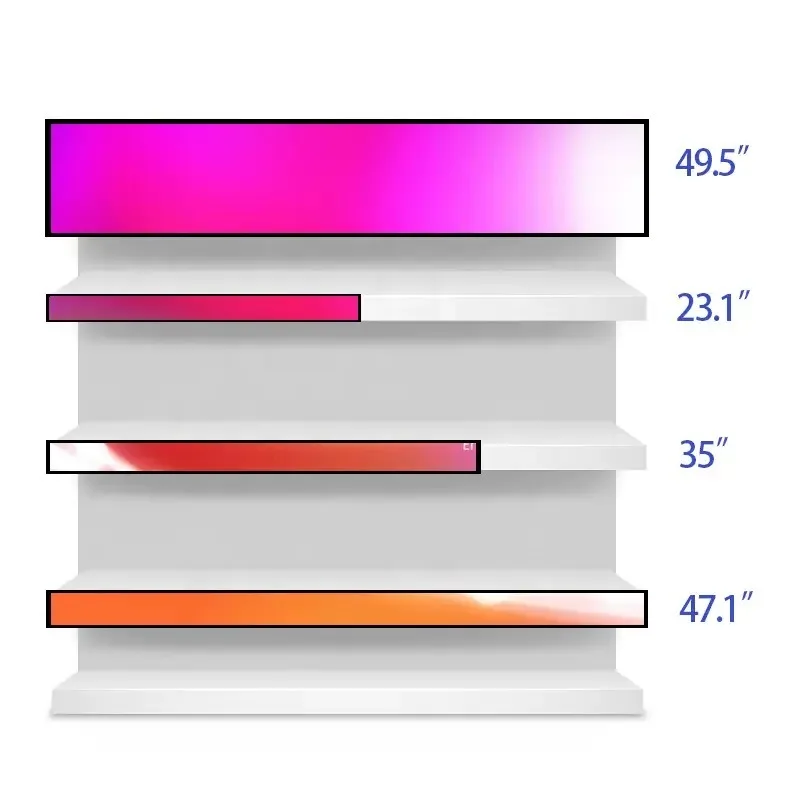 Stretch Bar LCD Advertising Wide Touch Screen Display Retail Shelf Rack Bar Digital Signage Edge Banner