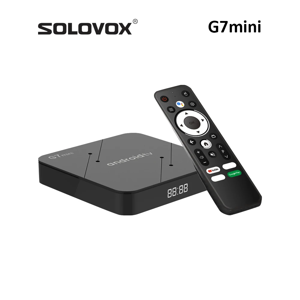 SOLOVOX G7mini Android 11 STB S905W2 Quad Core 2G 16GB WiFi Bluetooth Assistant Voice Control YouTube 4K Media Player