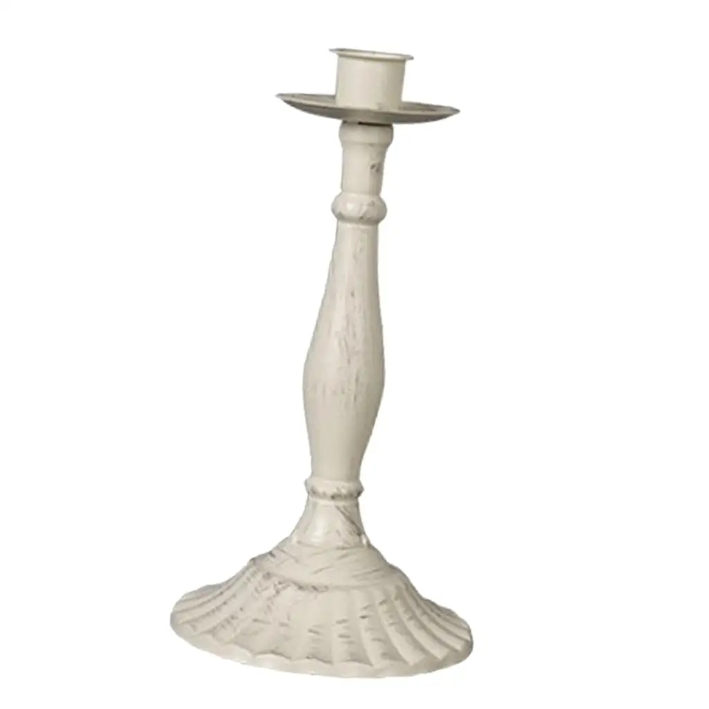 Rustic Iron Art Pillar Candle Holder Elegant Candlestick Candle Stand Tea Light Decor for Dining Table Living Room Events