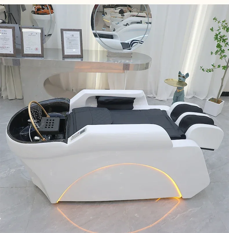 Electric Intelligent Massage Shampoo Bed High-End Barber Shop Automatic Water Circulation Head Therapy Steaming Bed