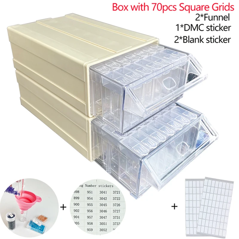 

5D Diamond Painting Accessories Drawer Detachable Storage Box Bottles Grids Mosaic Container With Tools Diy Gift