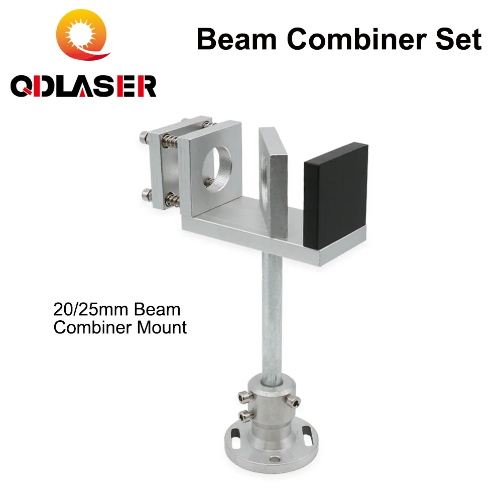 QDLASER-Juego de combinación de rayo láser ZnSe, montaje y puntero para máquina cortadora de grabado láser CO2, 20/25mm