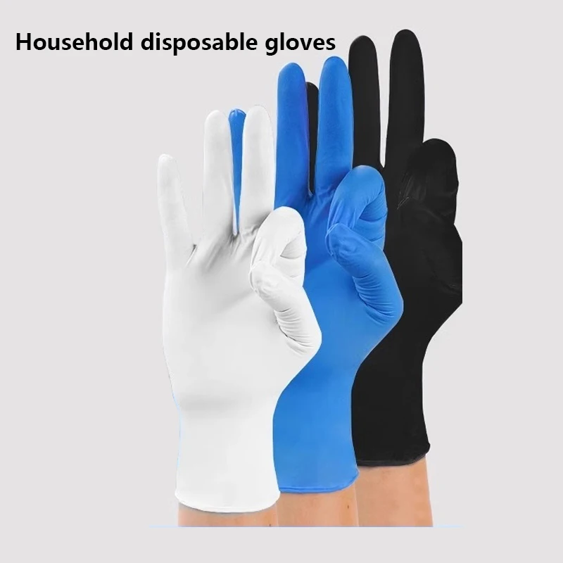 50/100 Pcs Disposable Nitrile Gloves, Rubber Durable, Food Kitchen Waterproof, Catering and Housework Gloves