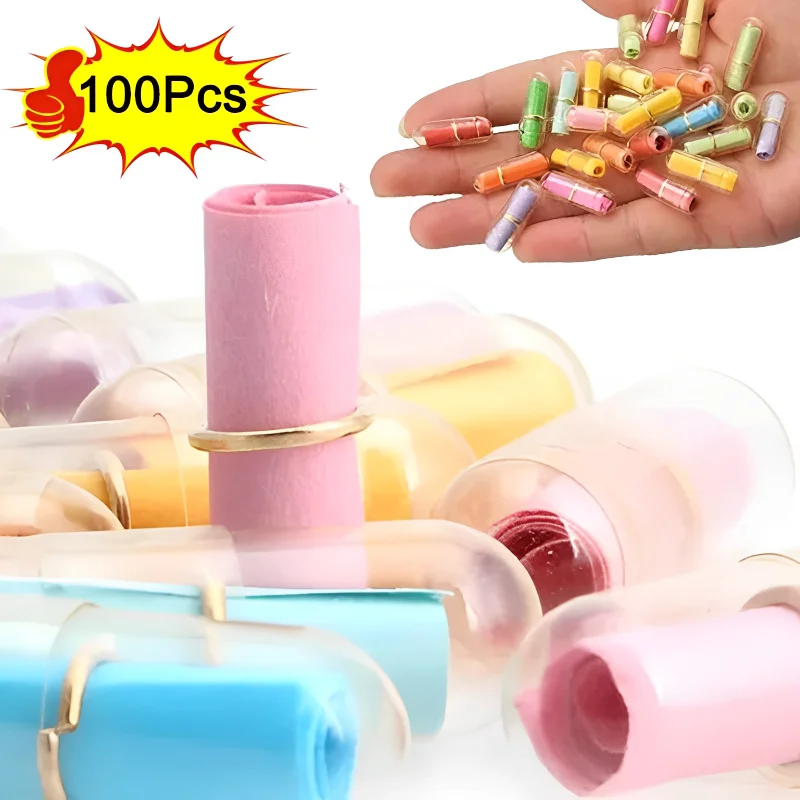 100PCS Lucky Wishing Bottle Capsule Rolls Pills Event Party Supplies Gifts Pill Love Letterhead Stationery Paper Envelopes