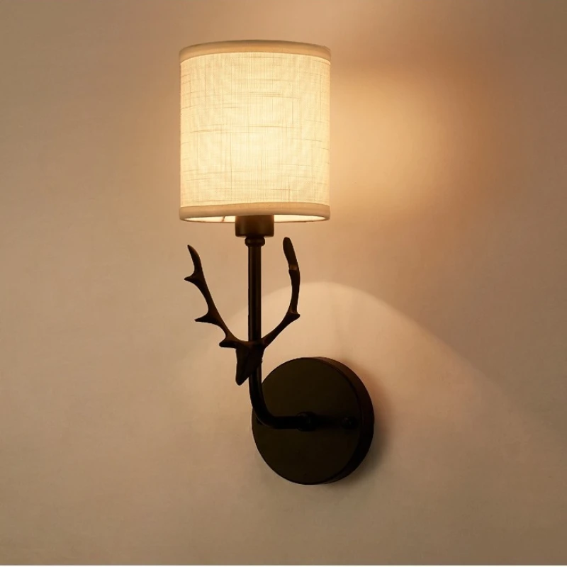 

Светодиодный настенный светильник с рогами, скандинавский минималистичный современный отель, балкон, коридор, гостиная, фон для спальни, тканевый светильник для изголовья кровати