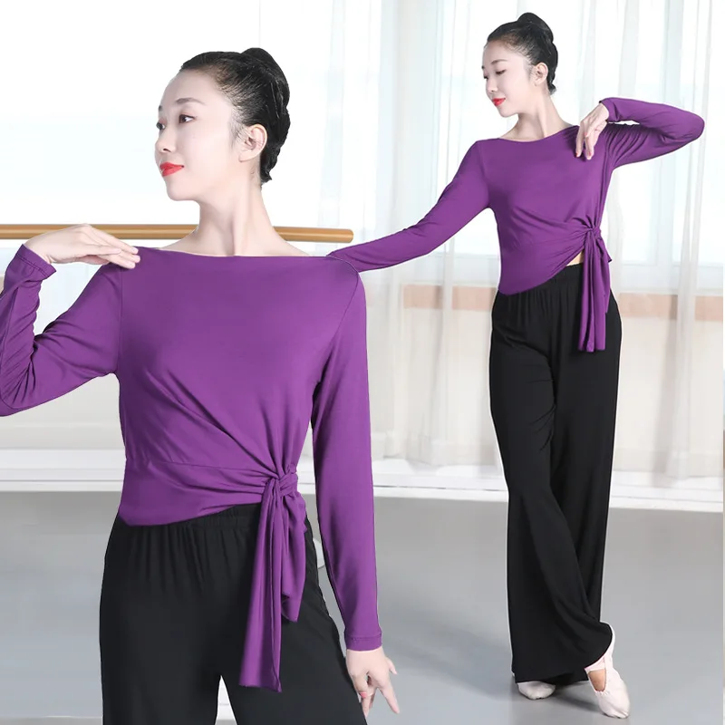 

Classical Dance Body Rhyme Training Clothing Women's Set Chinese Modern Dance Body Modal Top Adult Dance Clothing Autumn