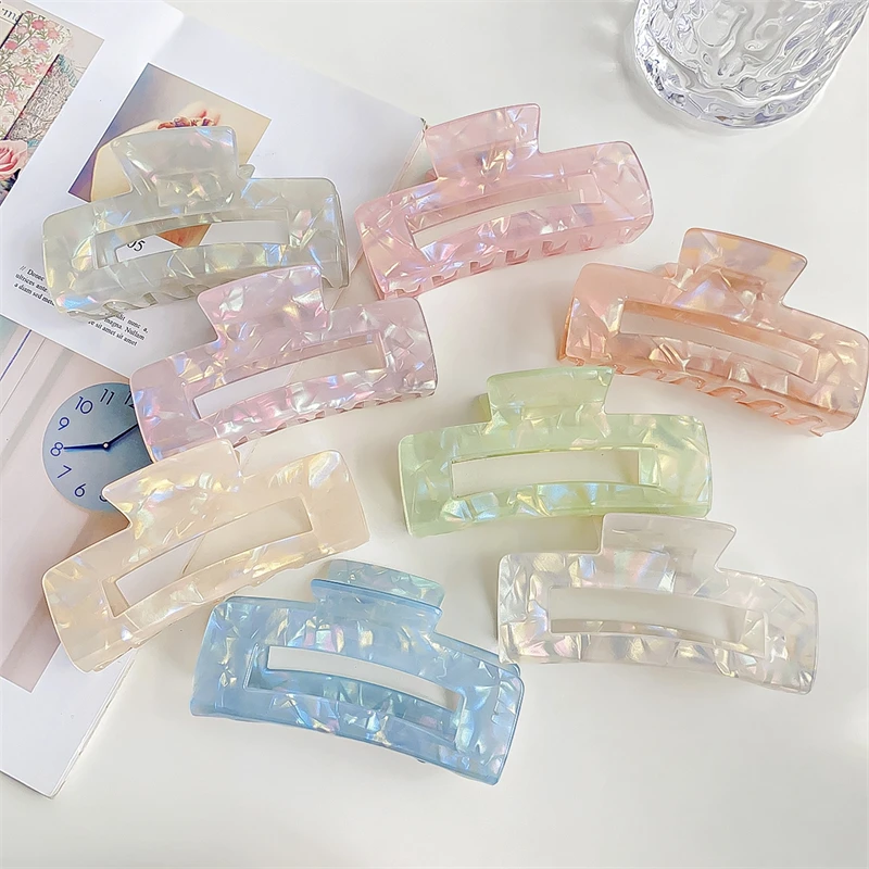 mermaid shark clip Korea large imitation acetic acid hair grab female back head hair clip disc hair grab clip