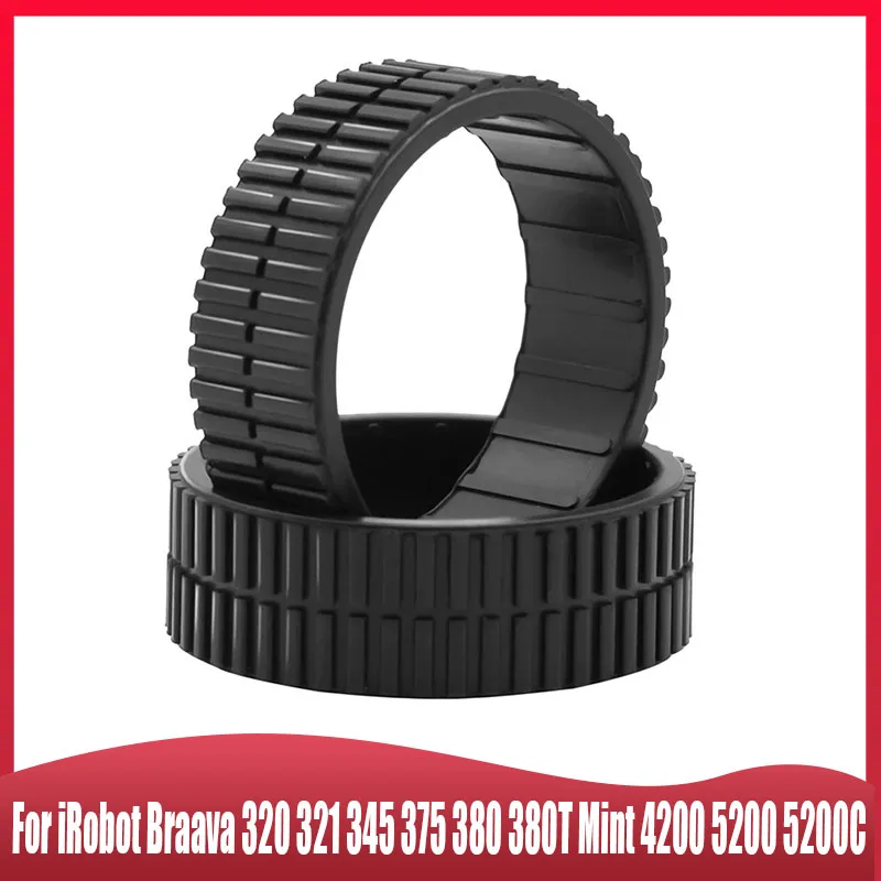 Para iRobot Braava 320 321 345 375 380 380T Mint 4200 5200 5200C Piel de rueda de vacío de robot, piezas de repuesto de neumáticos de pista de goma