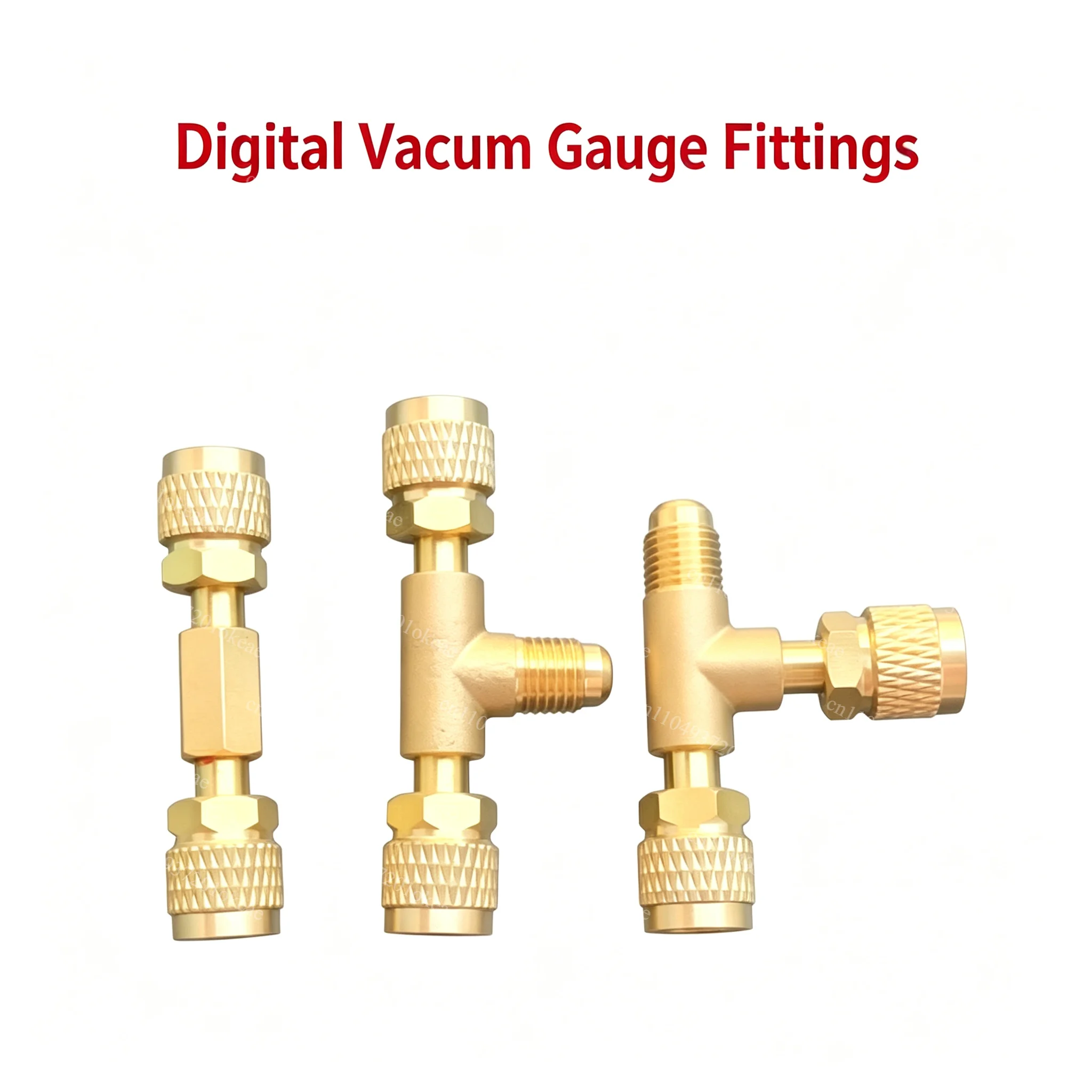 Vacuum Gauge Tee Fitting, Variable Diameter Double Female Thread Connector, 7/16