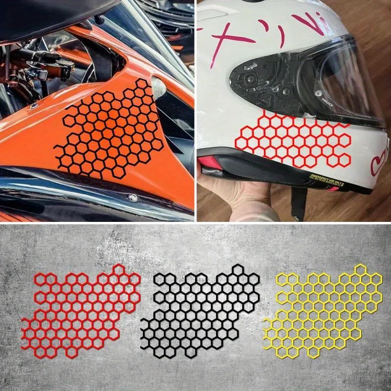Multi Color Honeycomb Hexagon Vinyl Decal Waterproof Self Adhesive Sticker Fit Car Motorcycle Helmet Body Decor