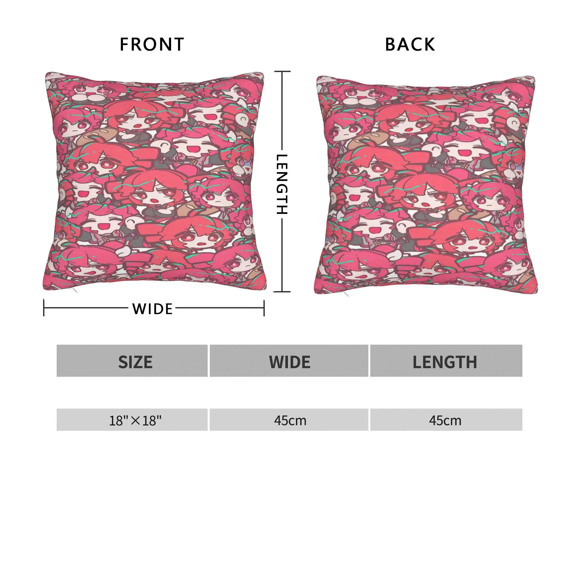 Pillow Cover Pearto Poteto Anime Kasane Teto Virtual Singer Cushion Cover Pillow Case For Sofa Car Home Decor Pillowcases