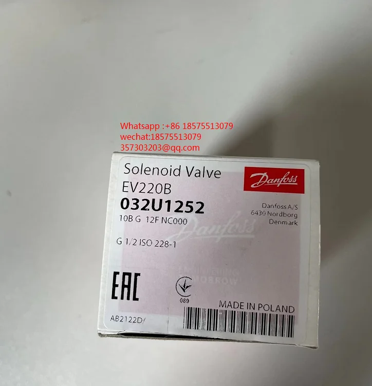 Válvula Solenóide Danfoss EV220B 032U1252 1 PEÇA