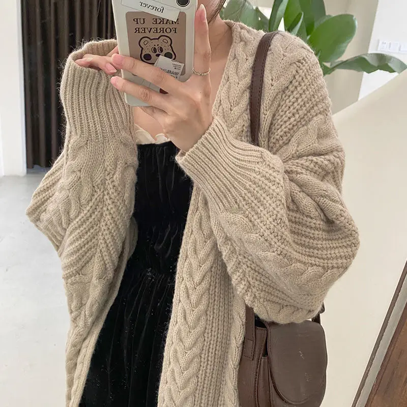 Women Long Sweaters Cardigan Knitwear Baggy Elegant Gentle S-5XL Ladies All-match Korean Fashion Кардиган Женский Thick Pure BF