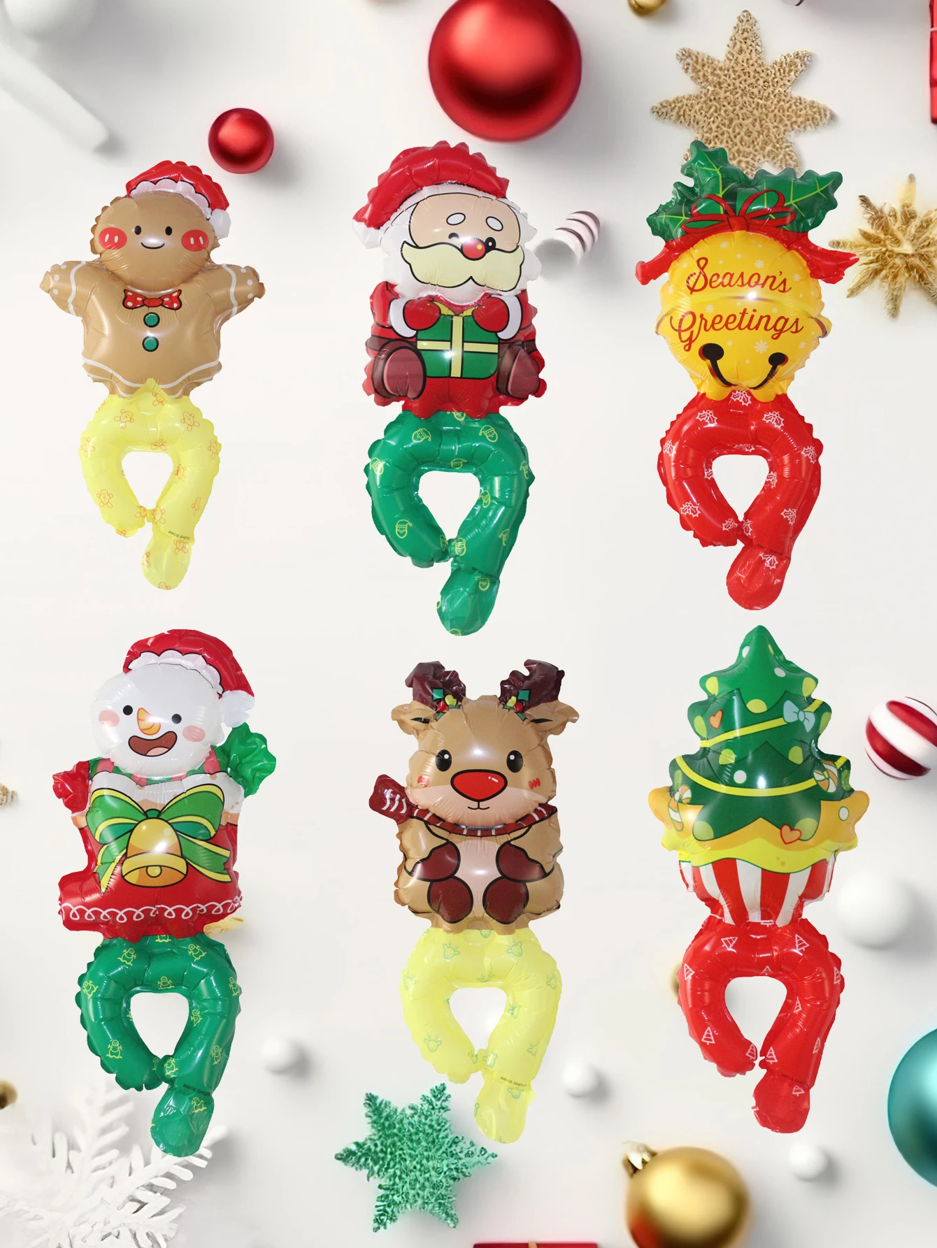 6 stücke Weihnachten Handgelenk Ballon Santa Claus Schneemann Elch Handgelenk Luft Ballon Weihnachten Ballon Weihnachten Party Dekorationen Navidad