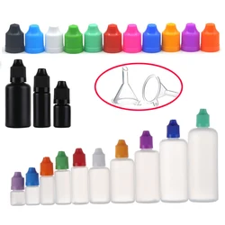 100 Stück 3ml 5ml 10ml 15ml 20ml 30ml 50ml Pe-Plastik-Tropf flasche leer und flüssiges Quetsch fläschchen mit kinder sicherer Kappe und feiner Spitze