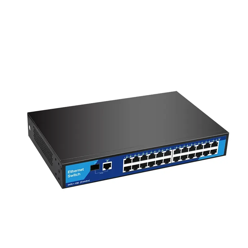 24-ports 10/100Mbps + 1 port gigabit Combo unmanaged Ethernet switch