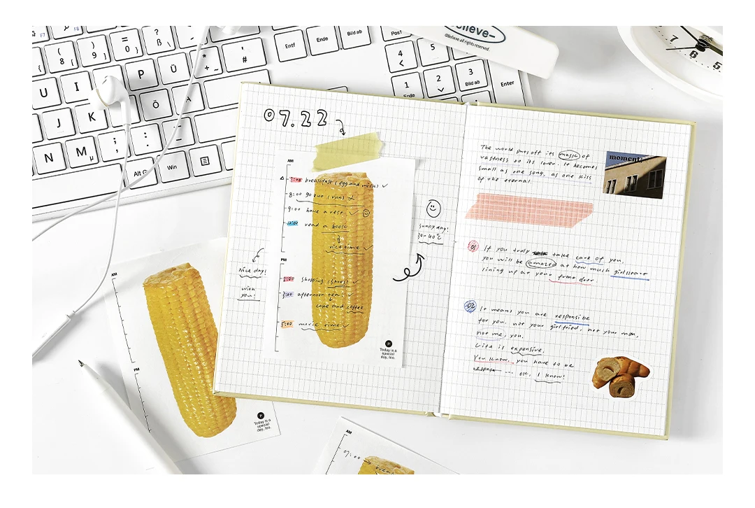 Niedlicher Gelato-Schleifenknoten Haftnotizblock Selbstklebendes Schreibpapier Schul-Bastelbedarf Notizbuch Schreibwaren Dekoration – Detail 30
