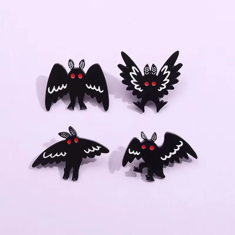 Pins en émail de dessin animé Mothman personnalisés, Punk, Chauve-souris noire, CreMoboch, Danemark ges de revers, Sac à dos, Halloween, Bijoux amusants, Cadeaux pour les amis
