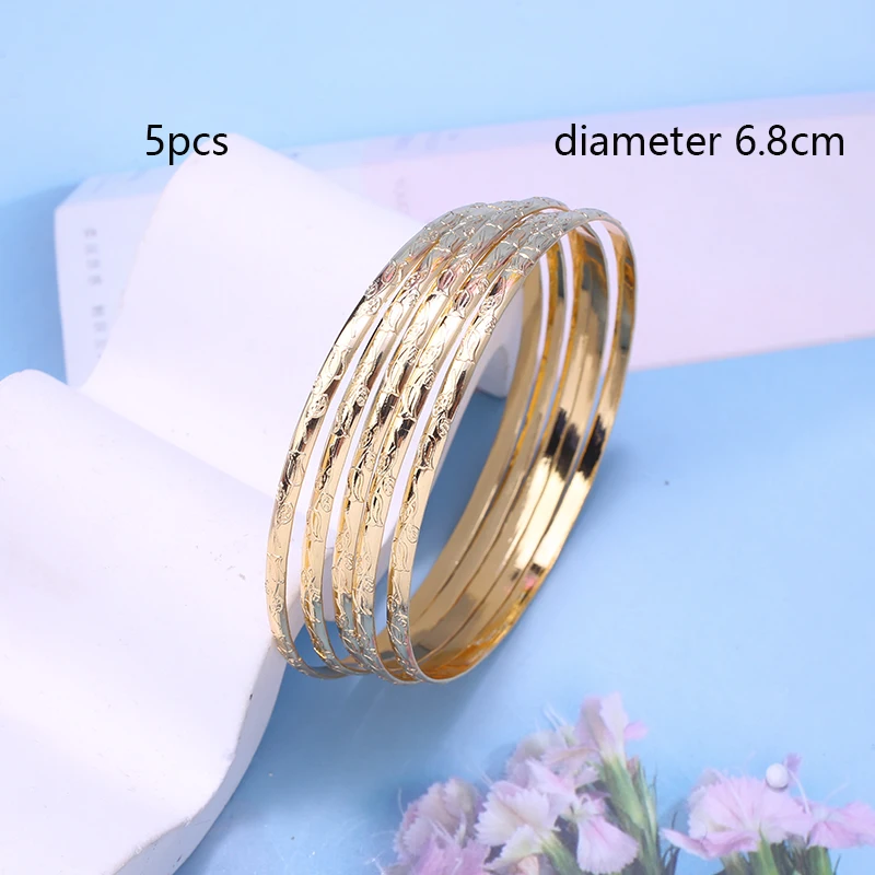 Pulsera de lujo chapada en oro de 24K, regalo de Boda nupcial de Dubai, joyería etíope, brazalete de Bata árabe, pulsera con dijes