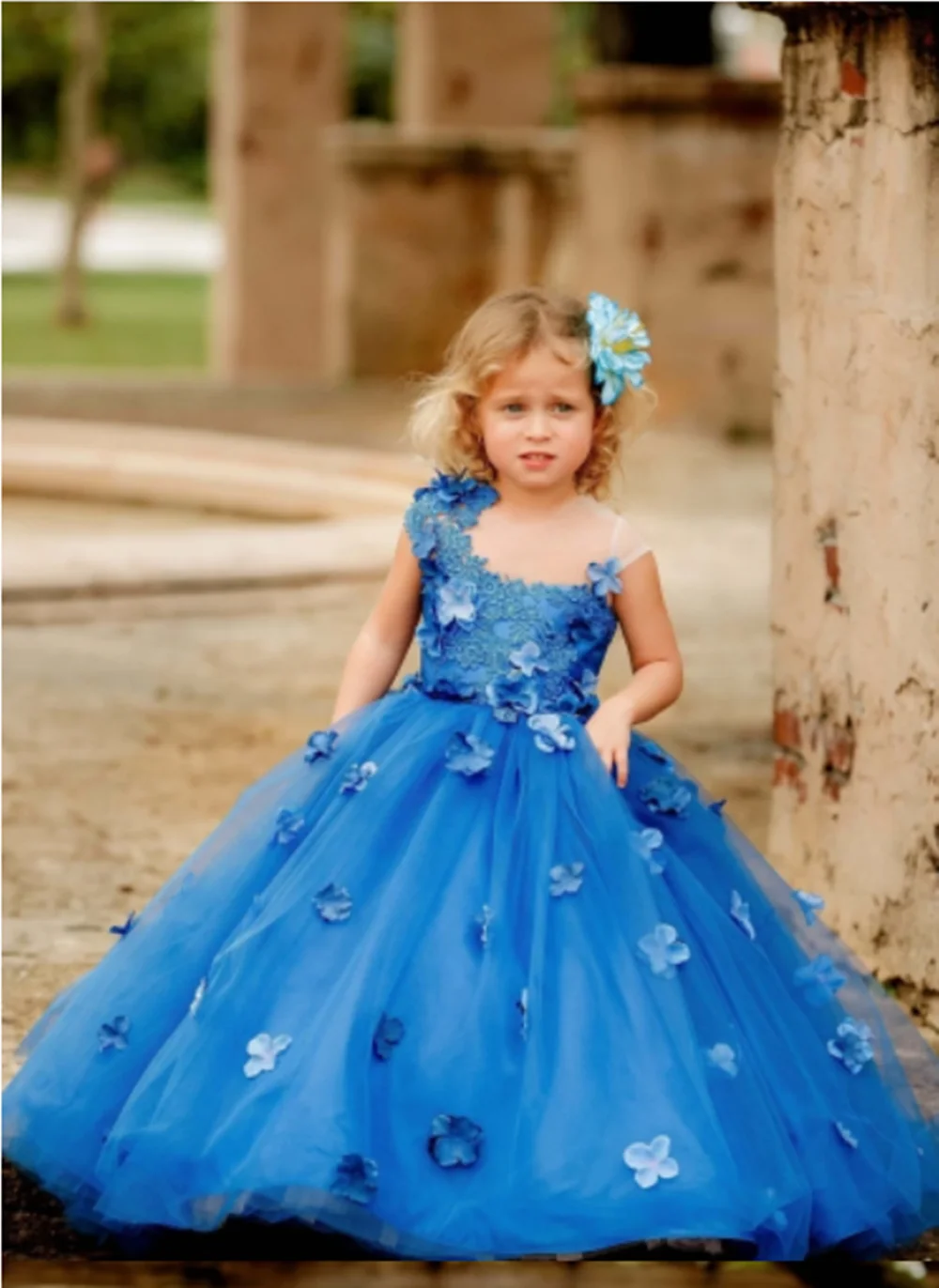 

Flower Girl Dress For Weddings Pearl Beads Pageant Gowns Birthday Party Prom First Communion Kids Dresses