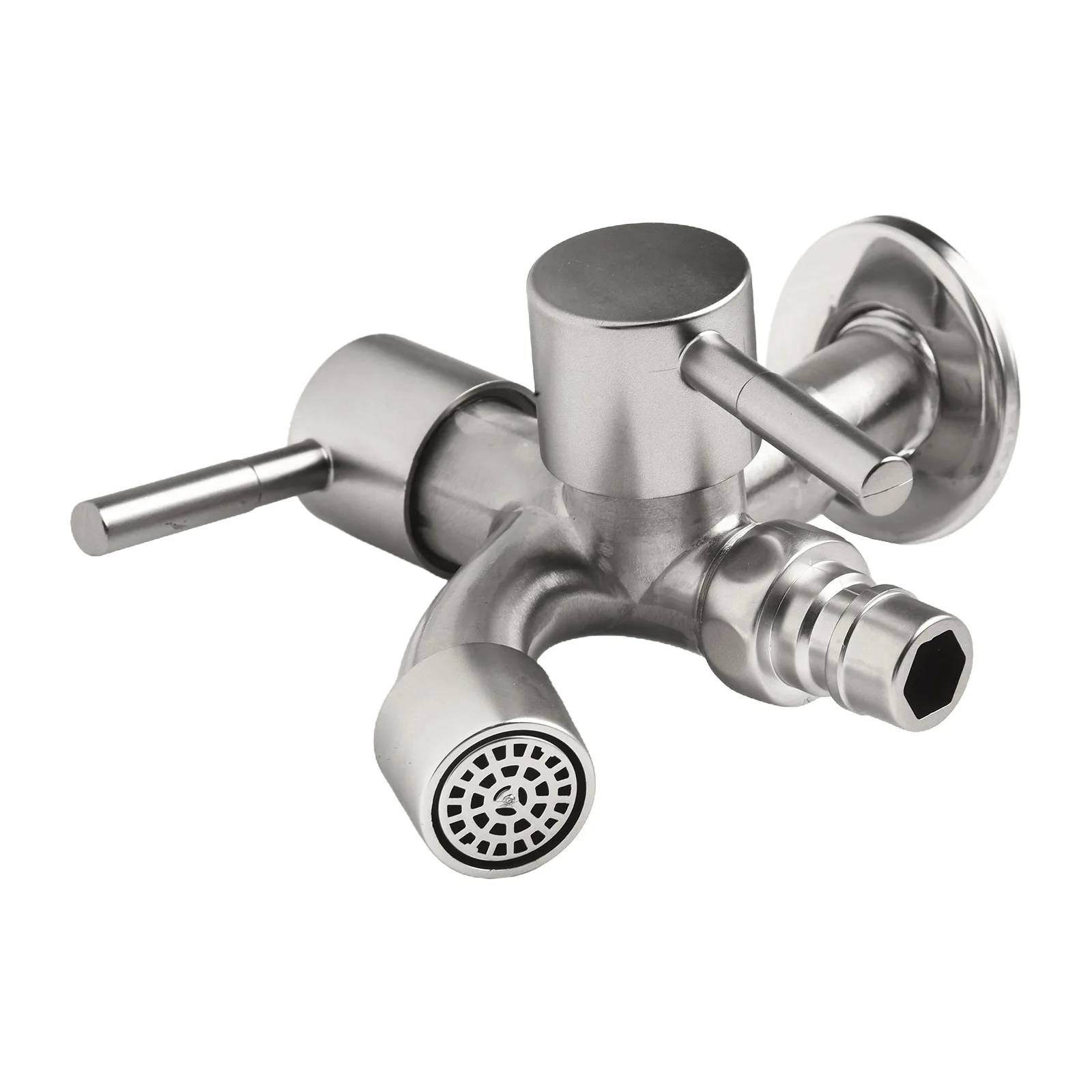 Accessories Washing Machine Faucet Health Stylish And Pretty Design Washing Machine Zinc Alloy Double Outlet Faucet