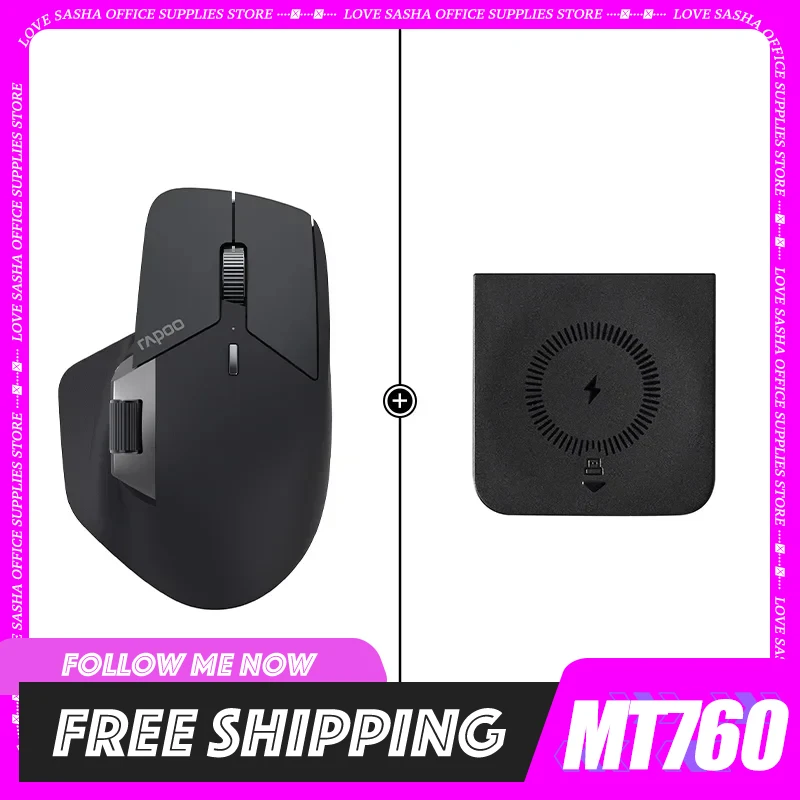 

Rapoo MT760m/MT760L Mouse 2.4g Wireless Mute Three-Mode Mouse Macro Customize Long Endurance Mouse For Desktop Computer Gifts